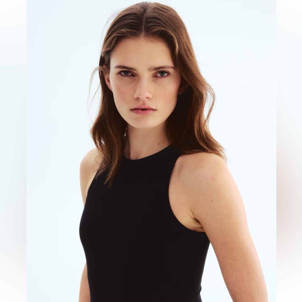 H&M High Neck Classic Black Sleeveless Bodysuit Size M